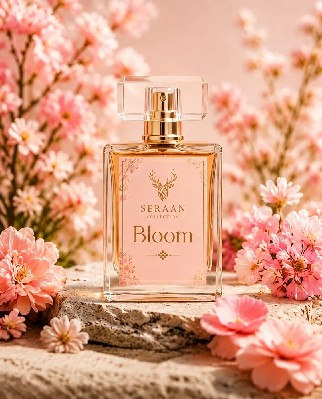 Seraan Bloom surrounded by soft flowers
